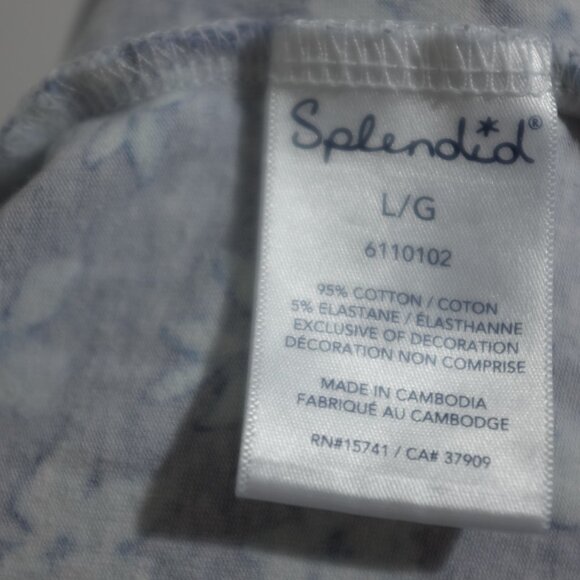 Splendid blue sakura floral drawstring jogger pants lounge pajamas size L - Picture 7 of 7